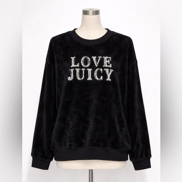 Juicy Couture Tops - Juicy Couture Black Fleece Pullover